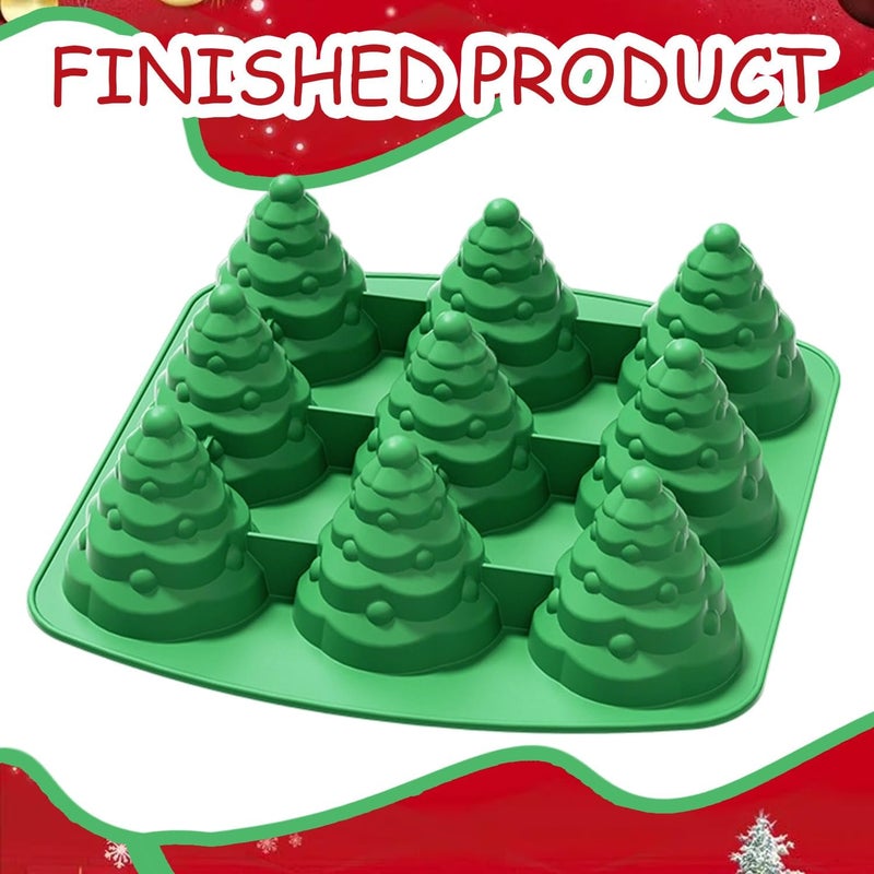 Mtruil 1 Pcs 3D Christmas Tree Silicone Molds Chocolate Molds Food Christmas Themed Treat Baking Freezing Tray Holiday Moulds for Soap Candy Cake Ice Candle Gummy Jelly Wax Melt Ice Cubes Cake Decorations - Image 4